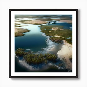 Aerial View Of The Estuary Art Print