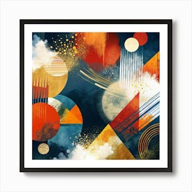 Abstract Painting in Sunset Glow Palette 1 Art Print