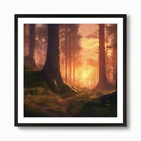 808093 Pictures Of A Forest At Sunset Xl 1024 V1 0 Art Print