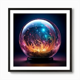 Firefly Magic Ball, Dark Background, Fairy Tale, Fairytale, Character Concept, Mystical, Enchanting, (1) Art Print