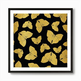 Gold Butterflies Art Print