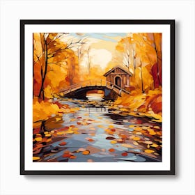 Autumn Bridge 8 Art Print