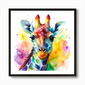 Colorful Giraffe Art Print