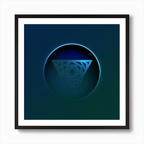 Geometric Neon Glyph on Jewel Tone Triangle Pattern 488 Art Print