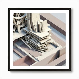 3d Model Of A Building Art Print