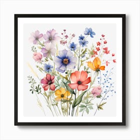 Watercolor Flowers 12 Art Print