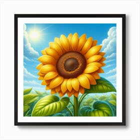 Sunflower In The Field Art Print