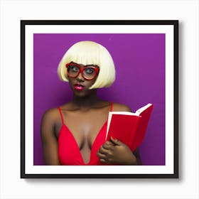 Series: I am Smart!  Portrait Of A Woman Holding A Book Art Print