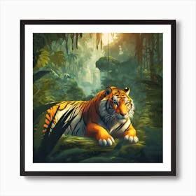 Tiger In The Jungle 25 Art Print