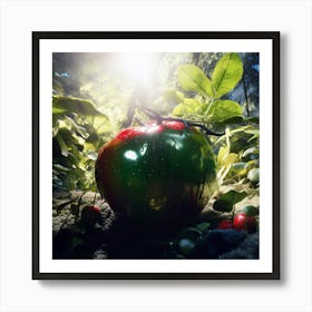 Red Apple In The Forest 1 Art Print