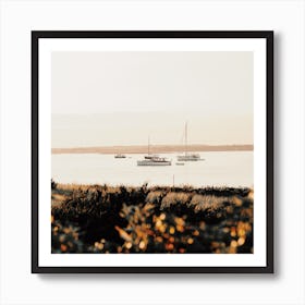 Sailboat On Ocean Square Art Print