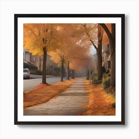 Autumn Street 3 Art Print