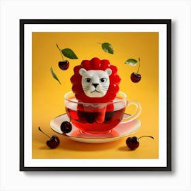 Lion In A Cup Of Tea 1 Art Print