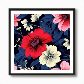 Seamless Floral Pattern 4 Art Print