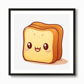 Cute Kawaii Toast Art Print