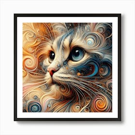 Psychedelic Cat 5 Art Print