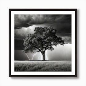 Lightning Tree 13 Art Print