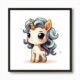 Kawaii Unicorn 23 Art Print