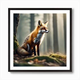 Red Fox In The Forest 39 Art Print