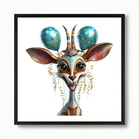 Birthday Giraffe Art Print