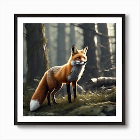 Fox In The Forest 91 Art Print