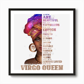 Happy Birthday Virgo Queen Black Queen Zodiac Birthday Art Print