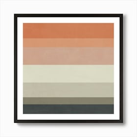 Orange And Beige Stripes 1 Art Print