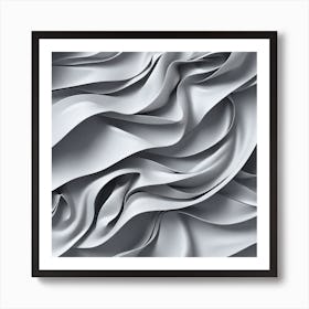 Abstract White Fabric Texture Art Print