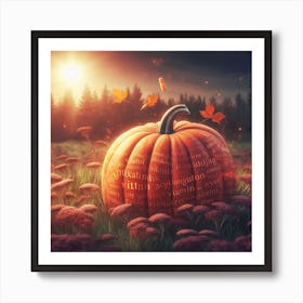 Sunset Pumpkin Art Print
