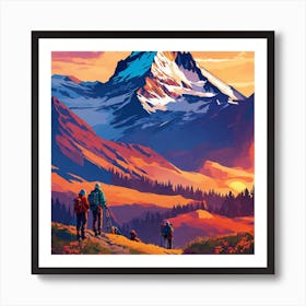 Hike In The Mountains Art Print