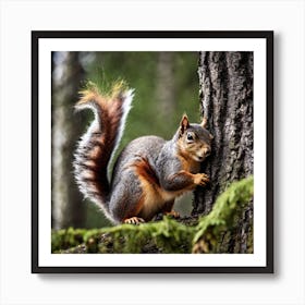 Squirrel In The Forest 5 Art Print