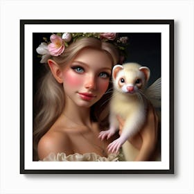 Fairy Ferret Art Print