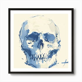 Blue Skull Art Print