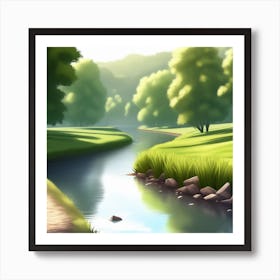 River In The Park Art Print