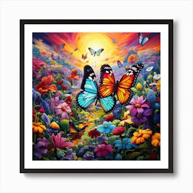 Butterfly Garden 2 Art Print