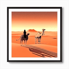 Camels In The Desert 7 Art Print