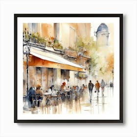 Cafes In Paris Art Print