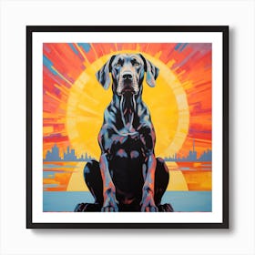 Great Dane Sun Art Print