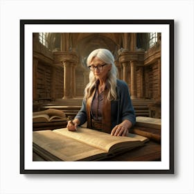 The Elderly Lady Librarian 015 Art Print