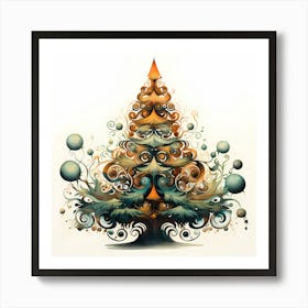 Aqua Adornments: Christmas Cascade Art Print