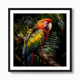 Colorful Parrot In The Jungle Art Print