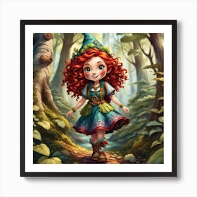 Fairytale Girl In The Forest Art Print