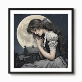 407729 Victorian Girl Under The Moon Xl 1024 V1 0 Art Print