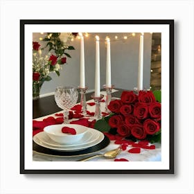 Valentine'S Day Table Setting 4 Art Print