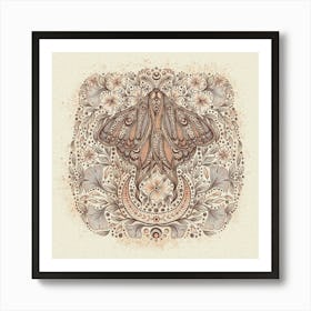 Moth in the Whimsical Garden Art Print