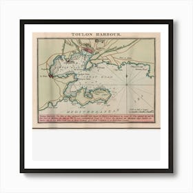 Vintage Toulon Harbor France Map (1799) Art Print