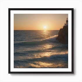 Sunset At The Lighthouse Art Print