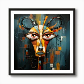 Ethereal Elegance Abstract Deer Portrait Art Print