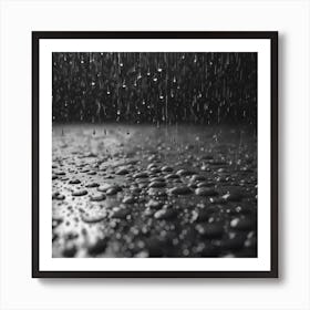 Black And White Raindrops Art Print