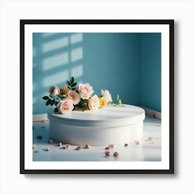 White Box With Flowers 1 Art Print